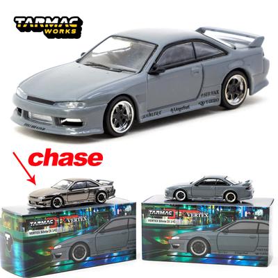 TW 1:64 VERTEX Silvia S14 Grey Alloy Car Model Chase