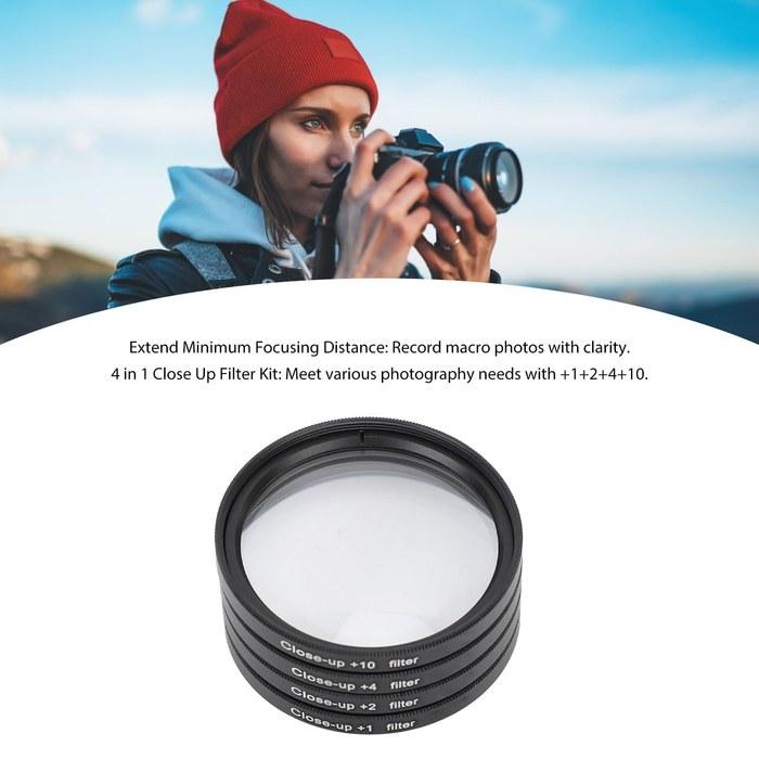 [Close Up] Close-Up Filter Kit, Macro Lens Filter Set (+1, +2, +4, +10 Lenses) with Storage Pouch for Digital Camera Photography (67mm)