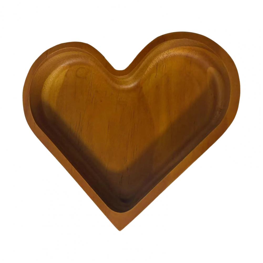 Heart Patterned Wood Serving Tray Heart-shaped Wooden Serving Tray Heart-shaped Walnut Nut Tray Set for Dining Table for Snacks