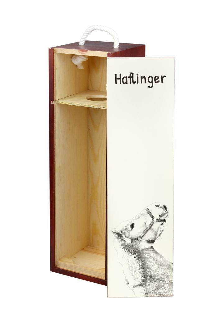 Haflinger - Wine Box with a Horse, Alcohol Box with Graphics, Personalized Gift Box from the Art-Dog Brand