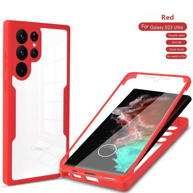 Luxury Clear 360 Full Body Case For Samsung S24 S23 S22 Ultra S21 FE Plus A53 A52 A32 A34 A13 A54 5G Front+Back Protective Cover