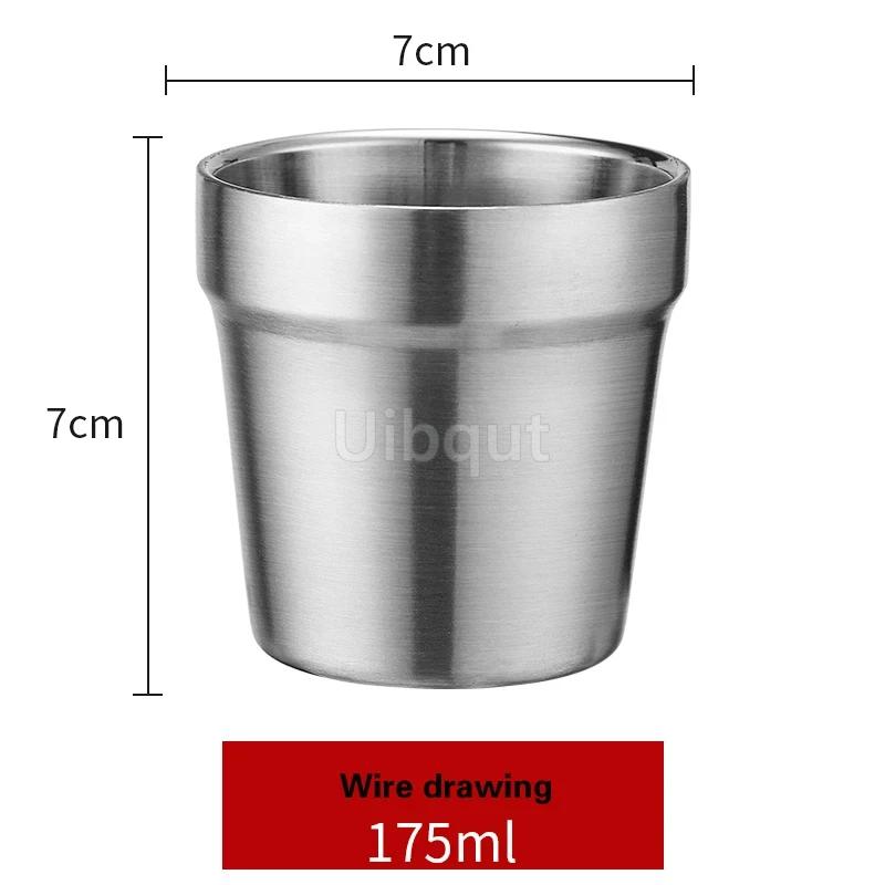 

Restaurant beer glass Tea cup Hotel Catering anti small cup Tumbler Fincan Korean 304 stainless steel double-layer water cup