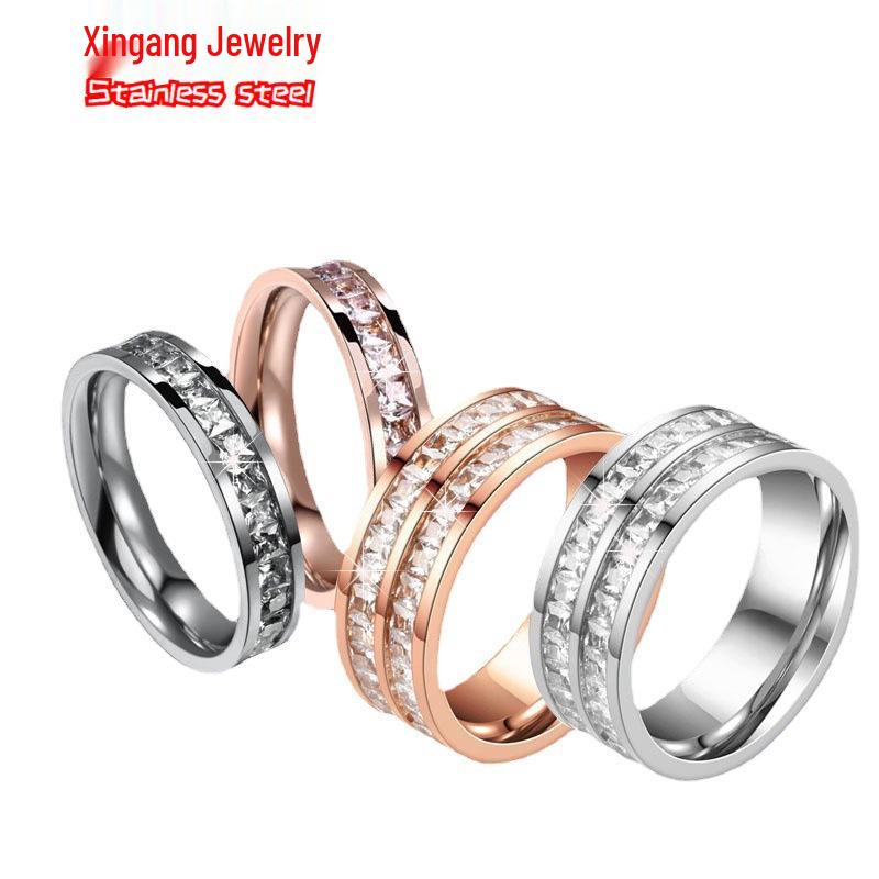 

Stunning Titanium Steel Diamond Star Ring for Women & Couples Size 8
