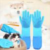 Soft Silicone Pet Grooming Cleaning Gloves Lengthen Anti Bite Hair Removal Glove Dog Massage Dog Cat Bathing Shampoo Glove Pet