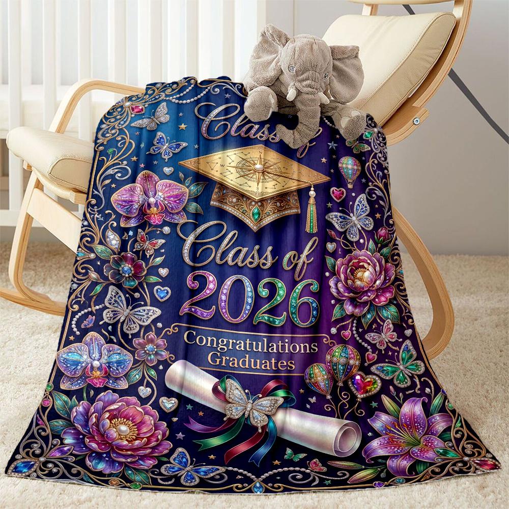 Graduation Motivation Blanket Comfortable Great for Office Seaside Couch Four Seasons Universal Stylish Decor