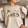 Halloween Goose Sweatshirt Funny Halloween Shirt Women Long Sleeve Crewneck Sweatshirt Spooky Goose Hoodies Fall Streetwear Tops