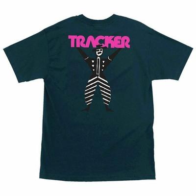 T-shirt Skateboard TRACKERMAN LOGO Tracker Trucks HARBOR BLUE Unisexe