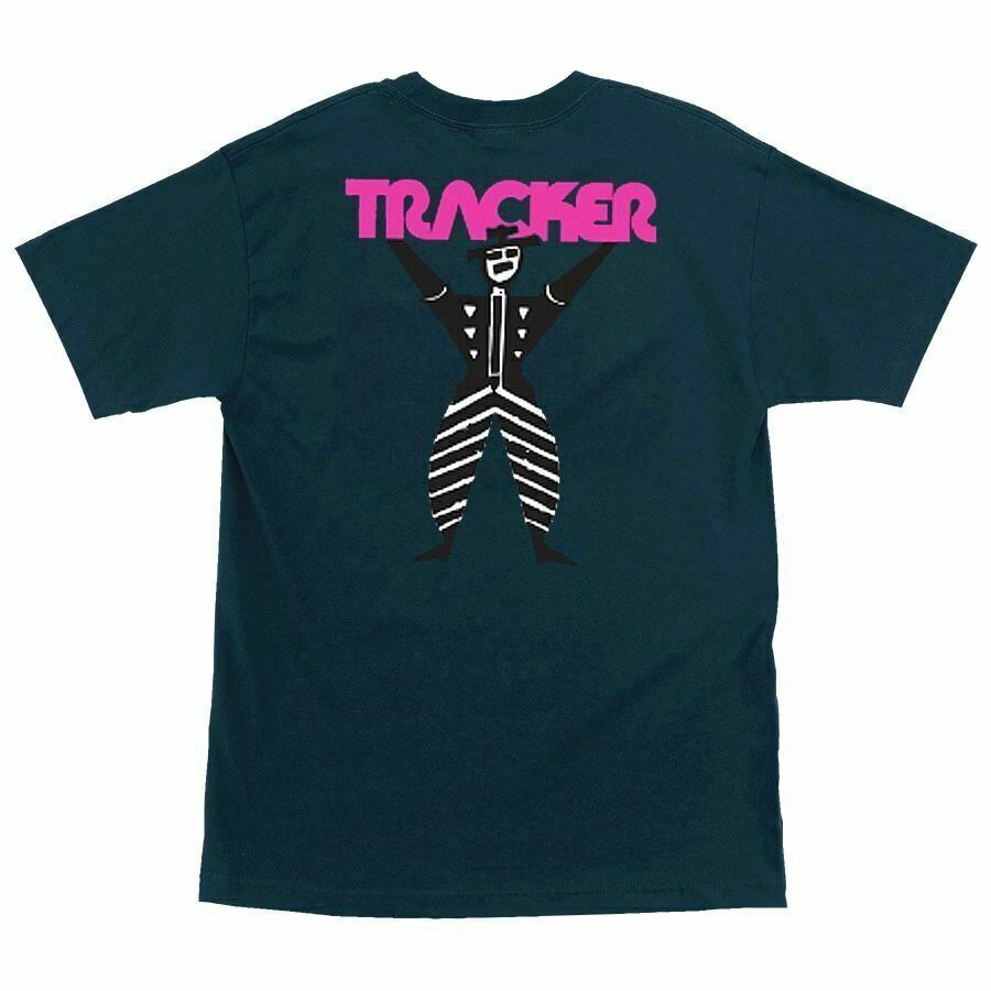 Tracker Trucks TRACKERMAN LOGO Skateboard T Shirt HARBOR BLUE Unisex T-Shirt S