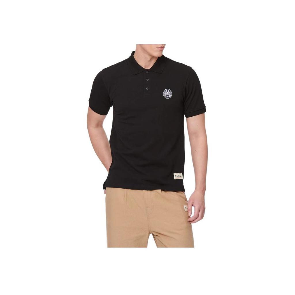 Evisu SS22 Daruma Embroidery Solid Color Polo Shirt Men tops Black 2ESHTM2PS602XXCT