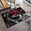 "Anime Style Rug with Character Silhouettes and Fiery Red & Black Design" Suitable for Use As an Anti-slip for Living Room Bedroom Sofas