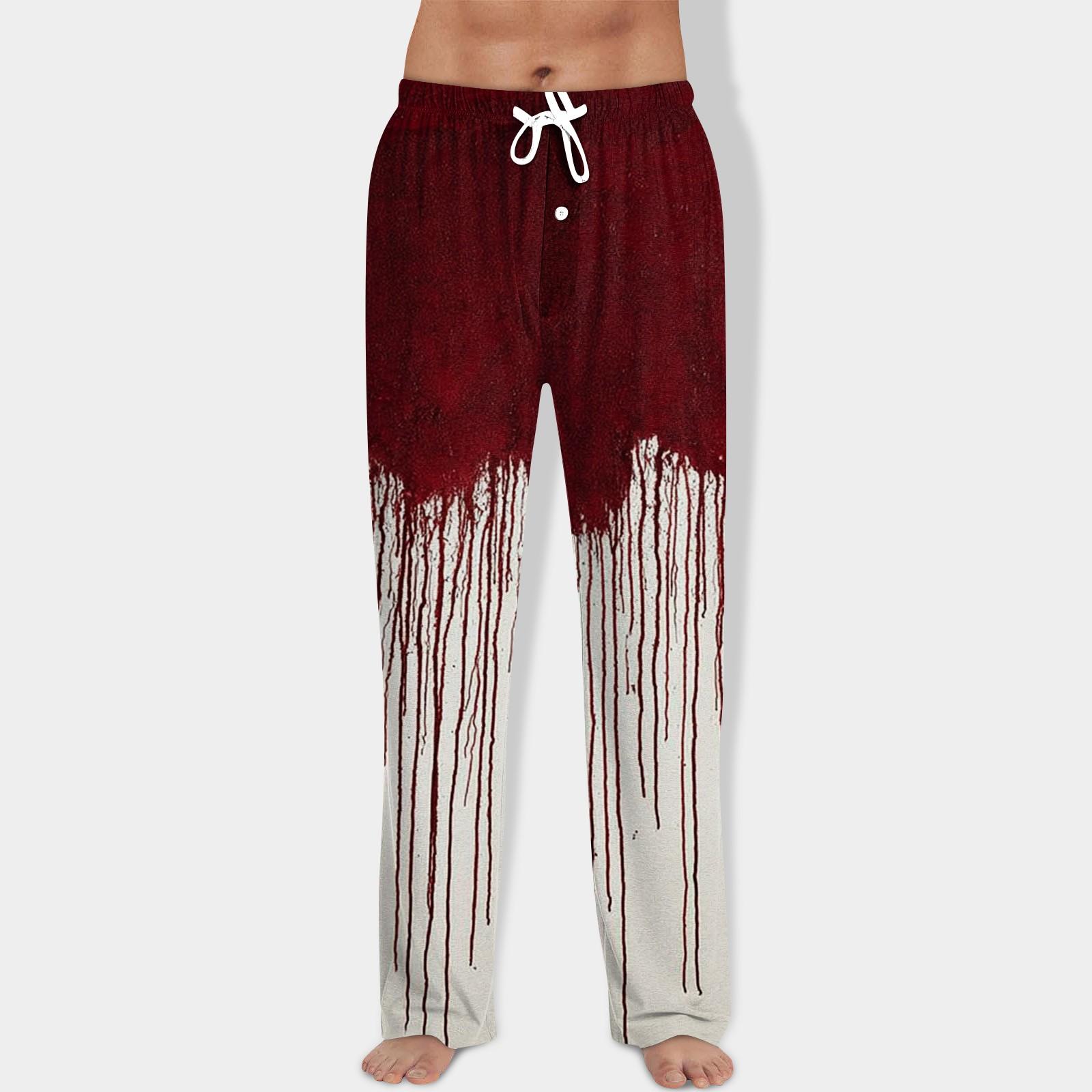 

Мужские брюки на кулиске с принтом на Хэллоуин, повседневные пижамные брюки L винный