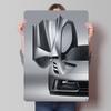 Silver Sports With Dihedral Doors Car Printed Poster Customized Retro Wall Art Vintage Metal Tin Signs for Home Room Decoration