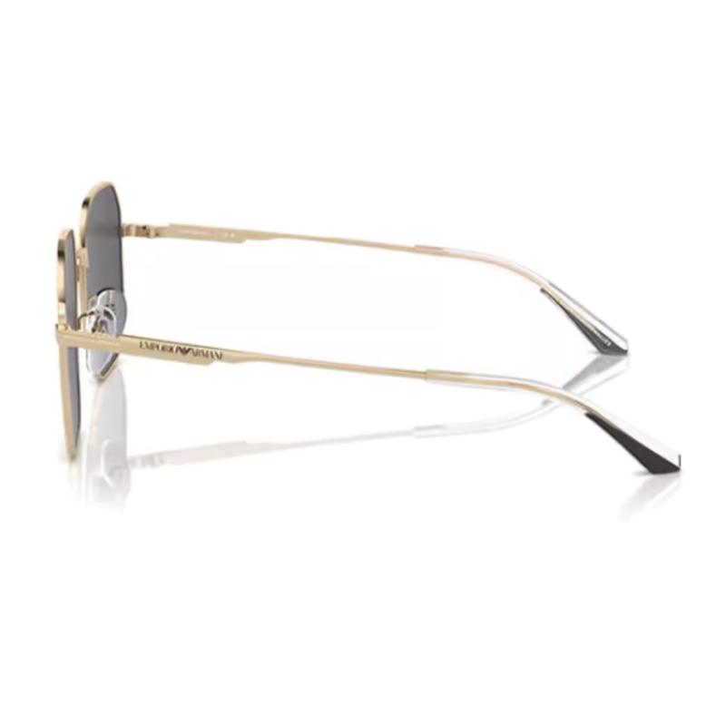 Emporio Armani Temple Logo Metal Irregular Sunglasses Men's Gold