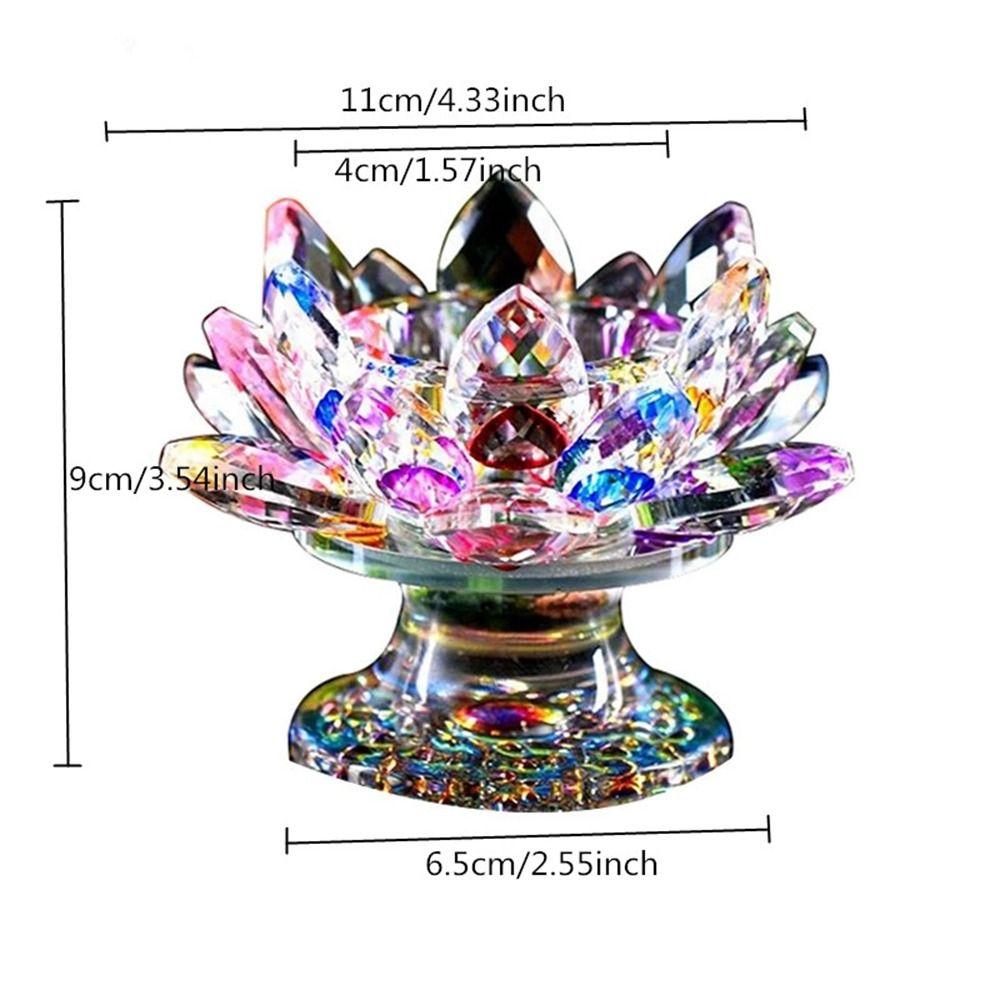 Candelabro de loto de cristal de cuarzo con forma de flor de loto, multicolor, de pureza, de 10 pies de alto, con forma de loto
