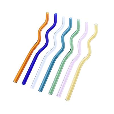High Borosilicate Glass Straws Reusable Drinking Glass Straws Eco-Friendly Straw for Smoothie Milkshakes Drinks Bar Accessoroy