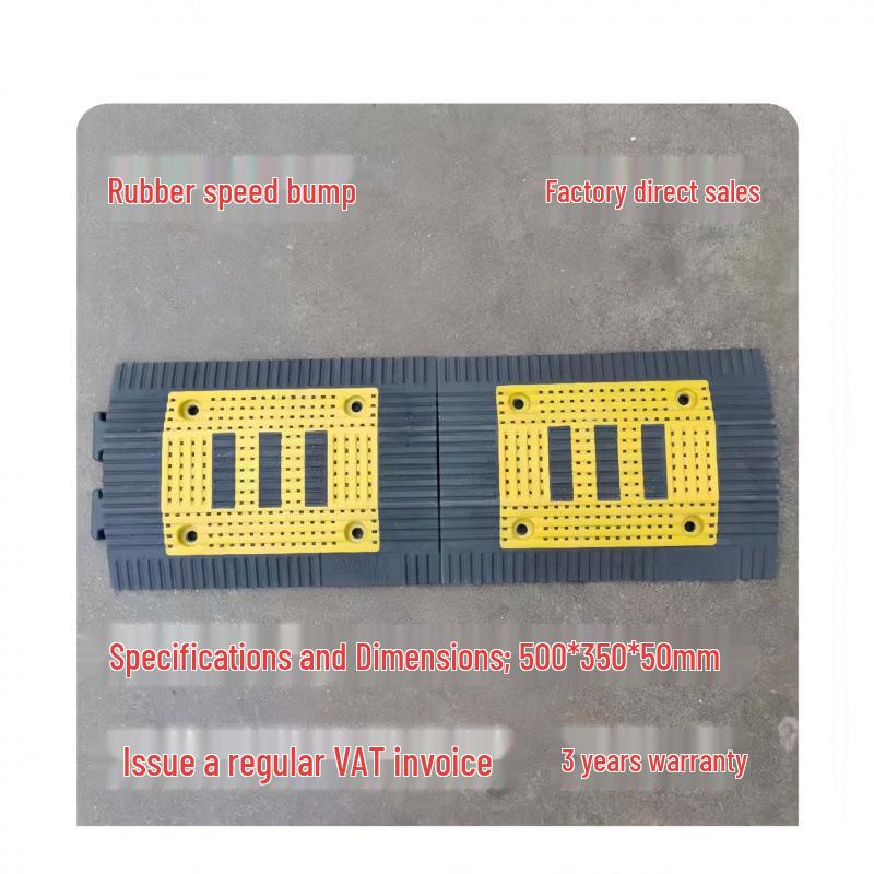 Rubber Speed Bump: Door, Road, Groove, Ramp Mat - Parking Wheel Stopper with Shock Absorption.