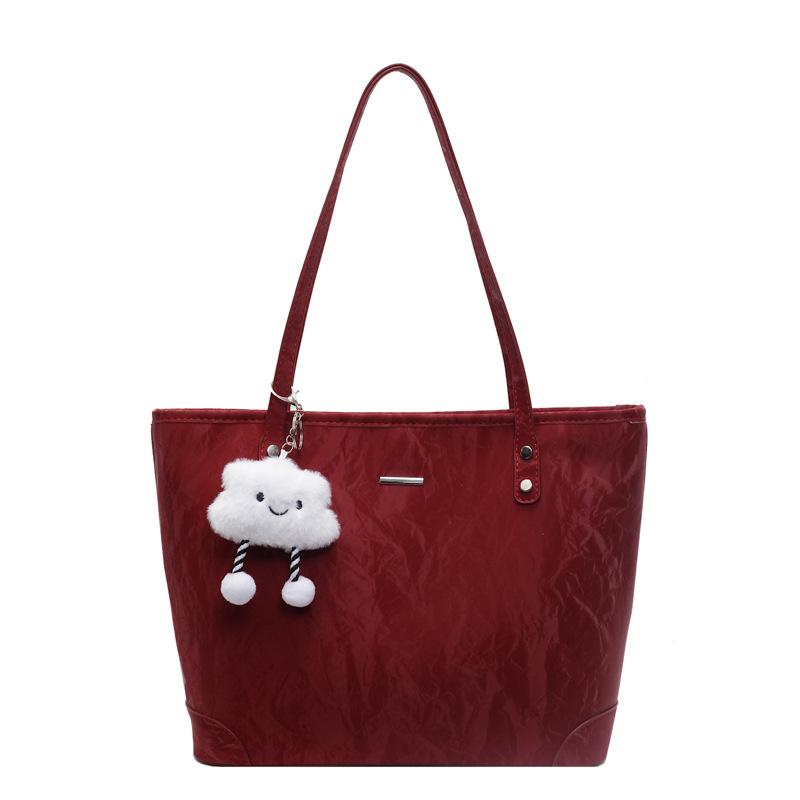 

Женская сумка-тоут Новая сумка-мессенджер большой вместимости Повседневная универсальная сумка через плечо Сумка для покупок no pendant бордовый