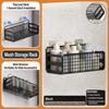 Portable Metal Grid Bathroom Storage Basket Wall Mounted Rustproof Bathroom Shelf No Drill Cosmetic Basket Kitchen