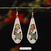Chinese retro cloisonne enamel earrings female classical temperament simple flower earrings niche design earrings