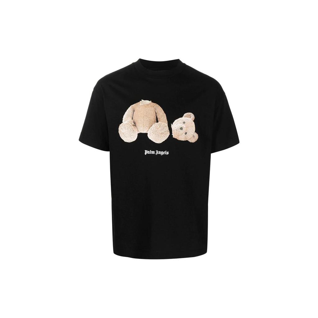 Palm Angels Bär Klassisches T-Shirt Schwarz/Braun Herren Oberteile PMAA001C99JER0141060