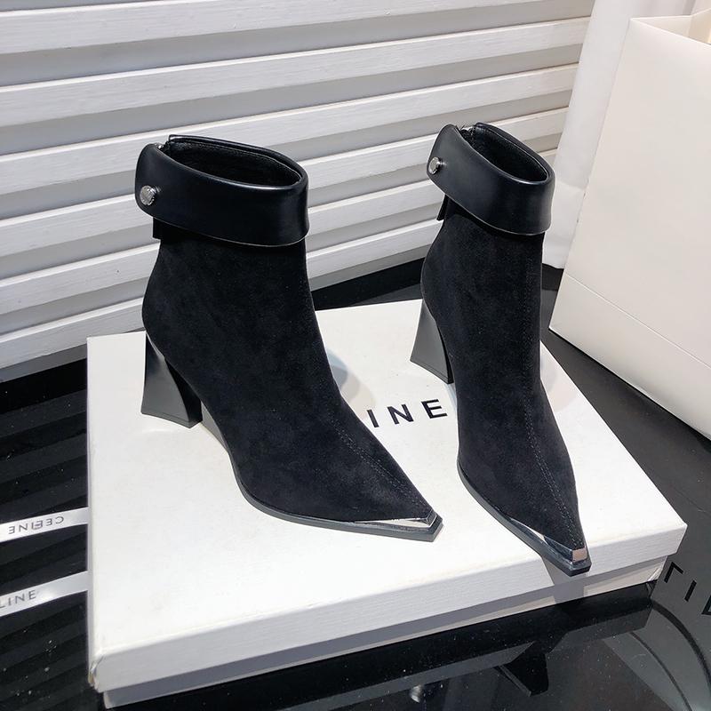Designer Women High Heel Modern Ankle Boots Fashion Pointed Toe Leopard Short Booties Autumn Winter Women's Casual Shoes