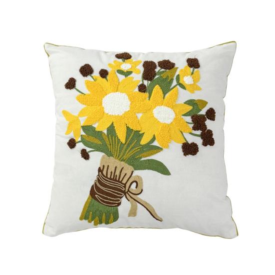 Floral Pillow Cover 18" X 18" Flower Throw Pillow Case Zippered Rustic Pillow Cover for Living Room Sofa Couch Bedroom Decoration