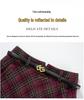 Woolen Plaid Pleated A-line Skirt - 2025 Winter Korean Style