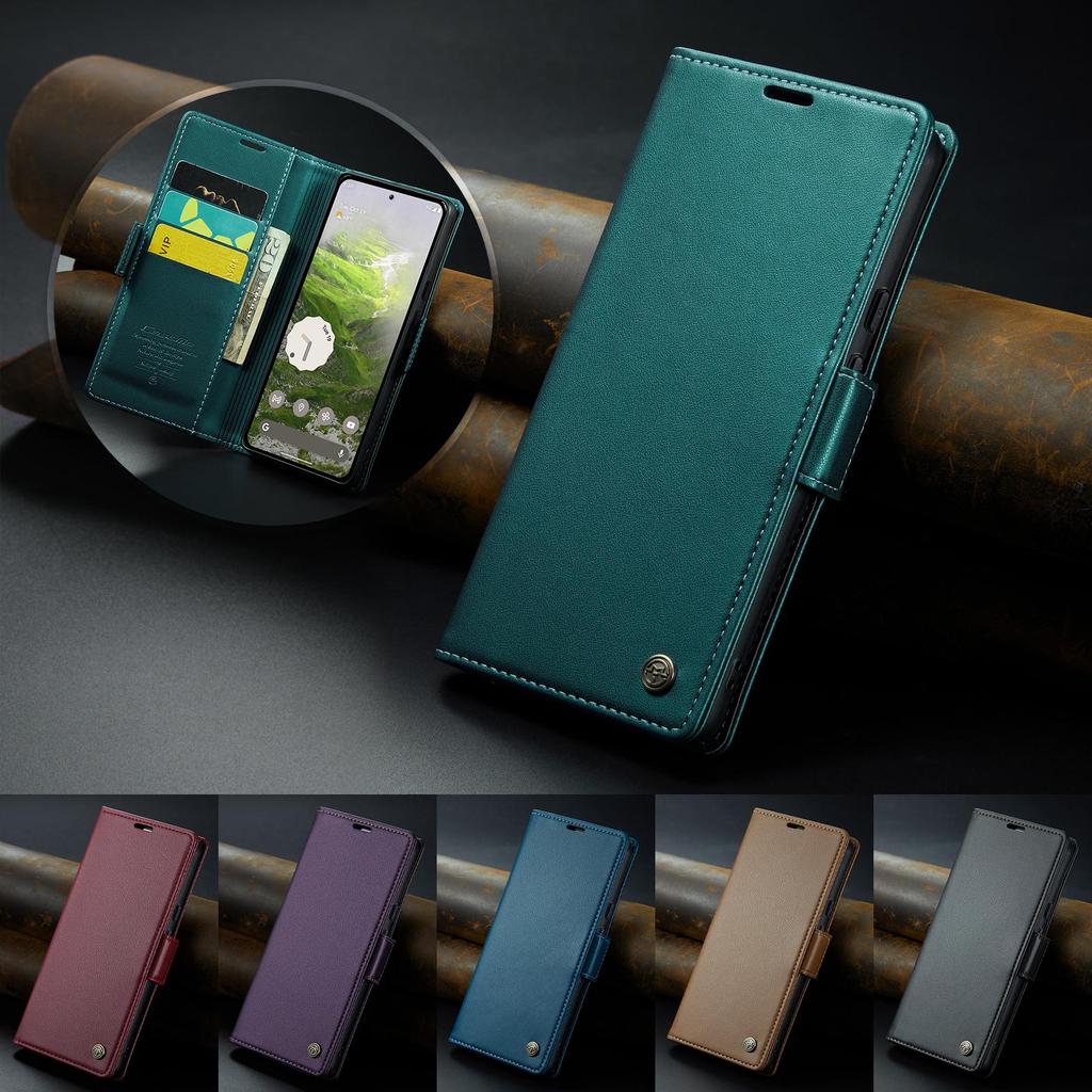 CaseMe-023 For Google Pixel 8 9 Pro/ Pixel 10/11 Pro XL 10A Luxury Magnetic Flip PU Leather Case Wallet Card Slots Cover Stand Protectives Skins Shell