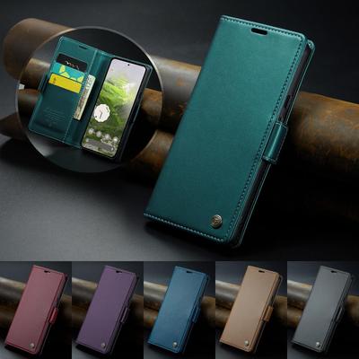 CaseMe-023 For Google Pixel 8 9 Pro/ Pixel 10/11 Pro XL 10A Luxury Magnetic Flip PU Leather Case Wallet Card Slots Cover Stand Protectives Skins Shell