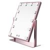 Wonstart Actress Mirror, Makeup Mirror with 12 LED Bulbs, Two-Color Dimming, 360° Rotation, Brightness Adjustment, Tabletop LED Mirror (Pink)