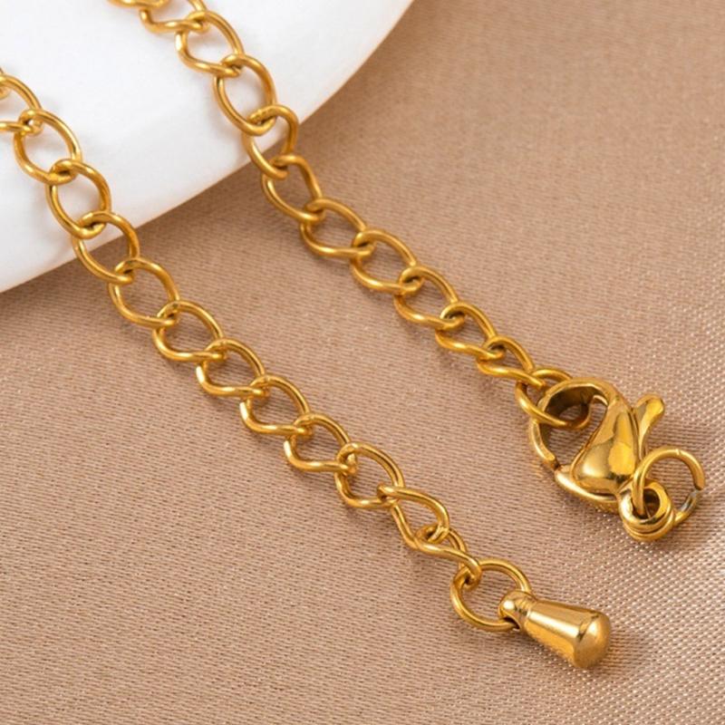Pack of 10pcs Stainless Steel Adjustable Lobster Clasp Extension Chain for Jewelry Making and Bracelet Extender