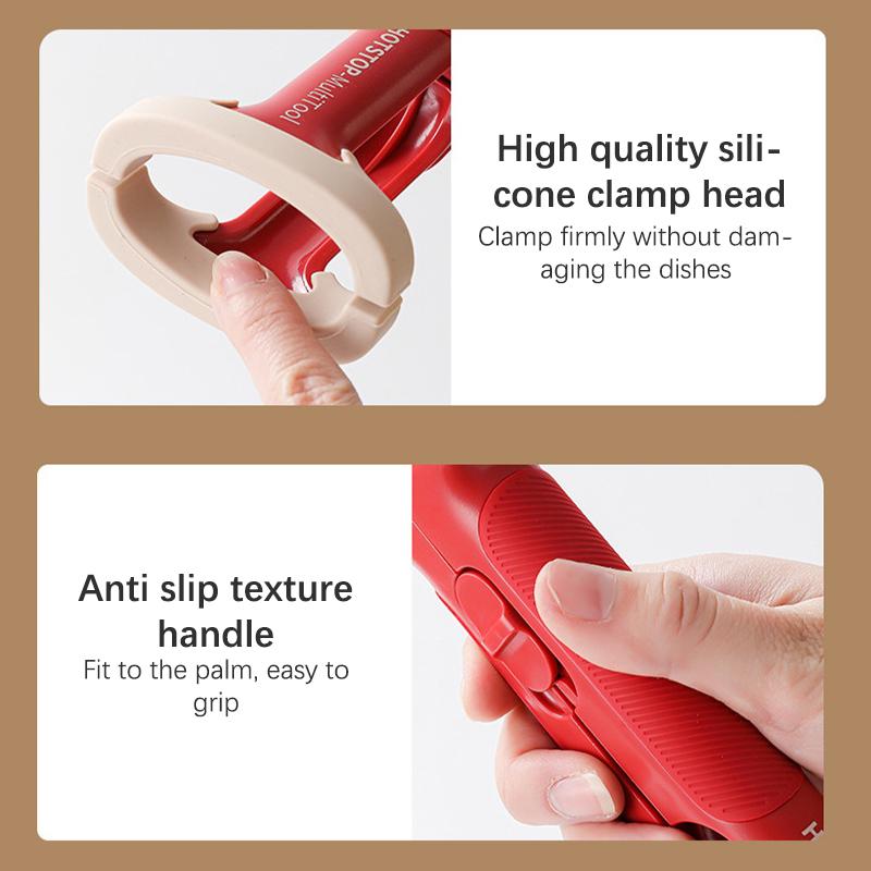 Anti Scald Bowl Holder Clip 2 In 1 Hot Bowl Gripper Dish Lifter Clips Silicone Clamp Heat-Resistant Tongs Kitchen Gadgets