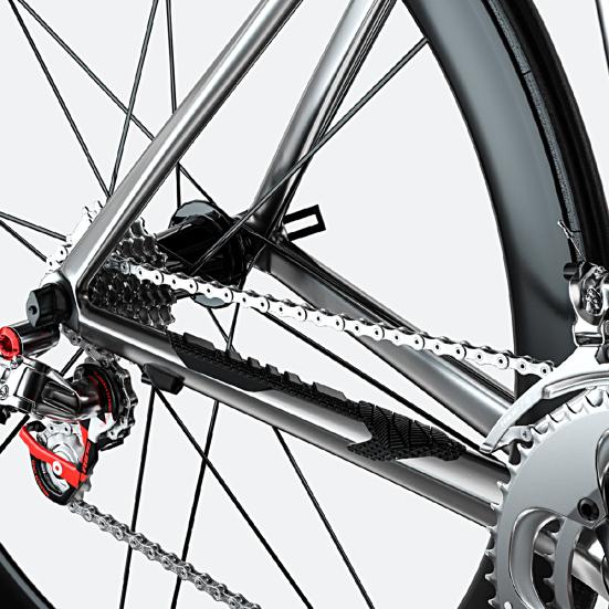 Chain Stay Protector Dirt-resistant Waterproof Wear-resistant 3D Embossment Silicone Rust Resistant Frame Chain Guards for Cycling