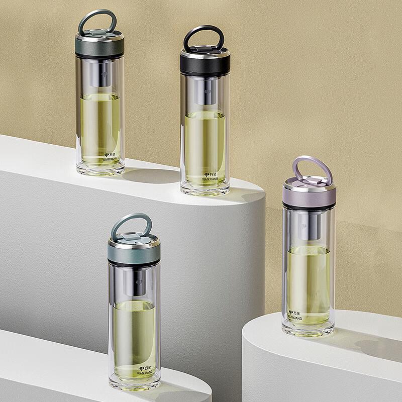 Double-Layer Glass Travel Tea Infuser Bottle