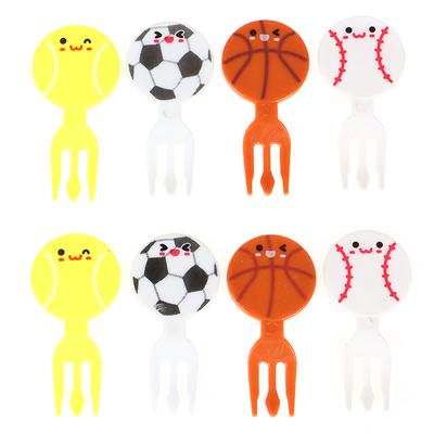 8 Pezzi Mini Forchetta da Frutta Sportiva da Calcio Cartone Animato Snack Torta Dessert Stuzzicadenti per Alimenti