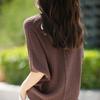 Pure Cotton Round Neck Sweater Short-sleeved Womens Summer Updated Stylishable Versatile Mid-sleeved T-shirt Stylishable Top