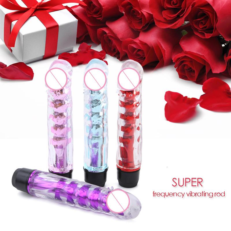 Jelly Vibrator Stick Long Anal Butt Plug Beads Silicone G-Spot Massager Adults Female Sex Toys For Couples Masturbation