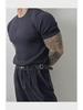 Men's Trendy Slim-Fit Summer Knit T-Shirt with Vertical Stripes