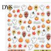 Thanksgiving Nail Decorations Art Stickers for Halloween Thanksgiving, Autumn Turkey Pumpkin Maple Manicure Decals Leaf Sticker, Embossed Waterproof