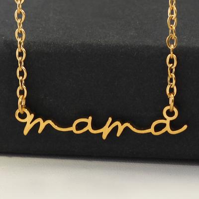 Muttertagsgeschenk Edelstahl Mama Englischer Buchstabe Handgezeichnete Mutter einfache Halskette Kragenkette Damenmodeschmuck