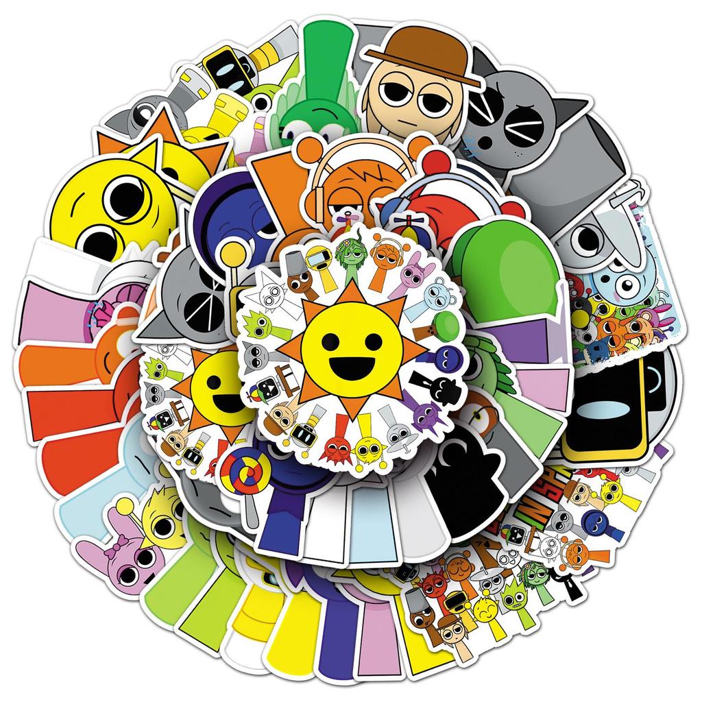 50 Sheets Rhythm Box DIY Cartoon Stickers – Fun & Creative Personality Decor for Diaries