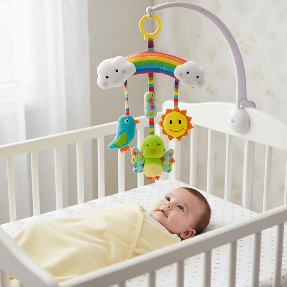 Soft Sensory Rattles Baby Toys Plush Animal Stroller Hanging Toy Infant Activity Center  Toddler
