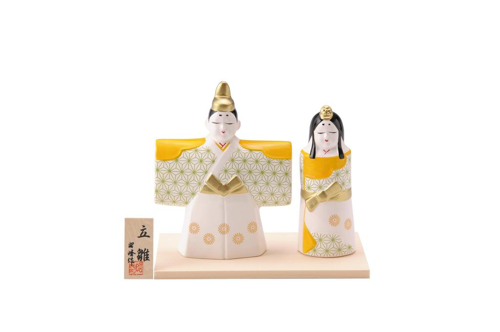 Hina Classic Hemp Leaf Flat Emperor and Empress Hina Matsuri Peach Interior Dolls, Pattern, Design, Display, Dolls, Compact, (Girls' Festival),