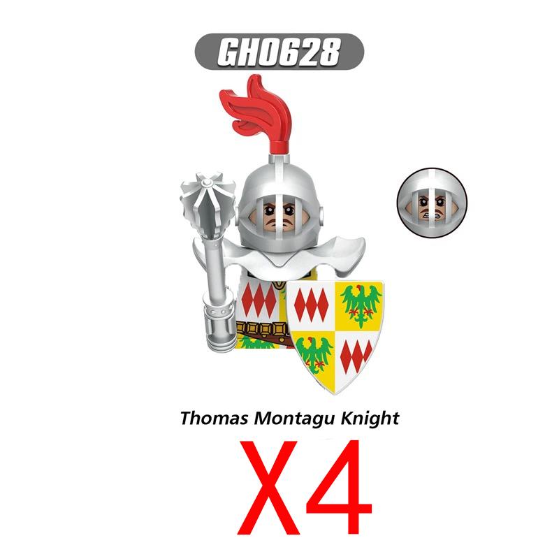MOC Medieval Building Blocks Castle Knights Army Soldiers Warrior Accessories Warhorse Helmets Shields Armor Toy Gifts S036 DIY