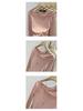 Korean Style Pink Draping Collar Knit Top for Women - Autumn/Winter 2025 New Arrival