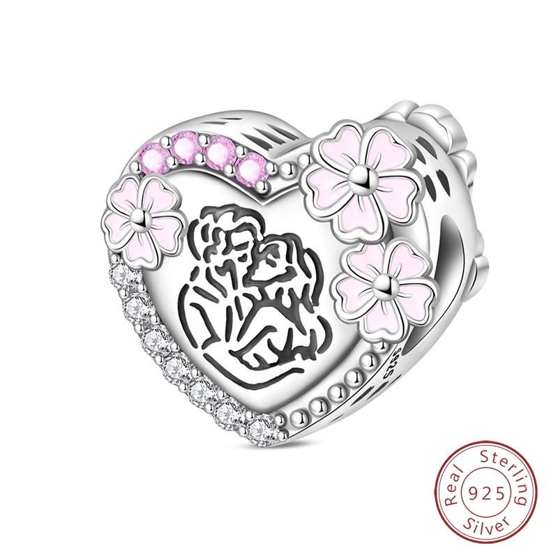 Original Luminous Charms Copper Fixed Clamp Beads Flower Fairy New Year'S Pendant Fit Bracelet Women Jewelry Gifts