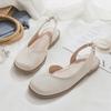Fashion 2025 Summer Flat Sandal Shoe Women's Heels Without Fashion Girls Closed Clear Comfort Scandals Concise Closed Toe Sandals Fashio