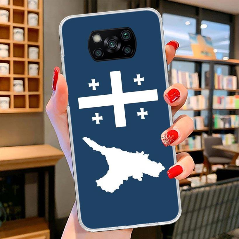 Georgia Flag Cover Phone Case For Xiaomi Poco F7 Ultra X7 X6 X5 Pro M7 Redmi 15C 15 13C 13 12C 12 10C 10 9A 9C 9T 9 Shell Poco X
