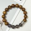 Wooden Bracelet with Natural Agate Stone for Men 12mm Round Beads Wood Bangle DIY Jewelry Making Gifts