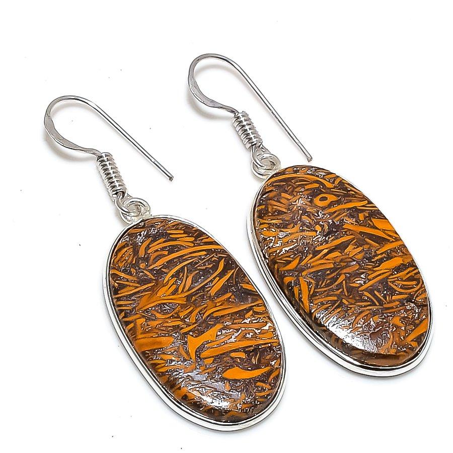 

Ювелирные серьги из стерлингового серебра 925 пробы с натуральным драгоценным камнем Мариам Джаспер 1,81 дюйма l4d64